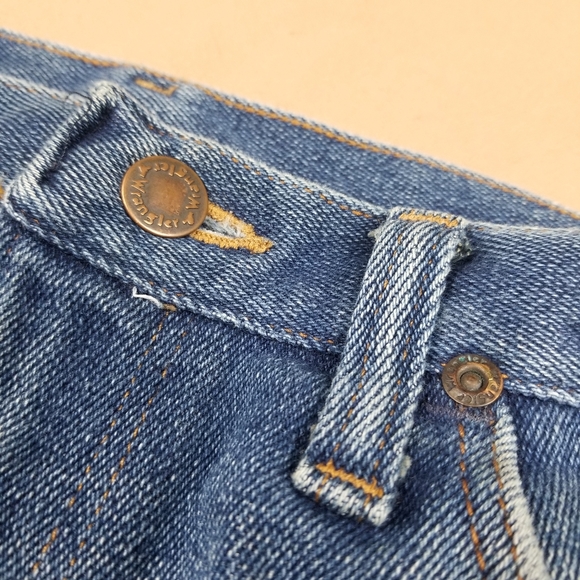 VTG 90's 80's Wrangler Slim Fit Flares Medium Wash - Picture 6 of 9